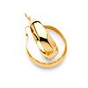 Thick Polished Large Bangle Hoop Earrings - 14K Yellow Gold