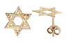 14K Yellow Gold Star of David Stud Earrings