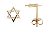 Mini Etched Star of David Stud Earrings in 14K Yellow Gold