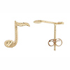 14K Yellow Gold Mini Music Note Earrings