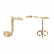 14K Yellow Gold Mini Music Note Earrings