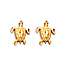 Swimming Turtle Stud Earrings in 14K Yellow Gold