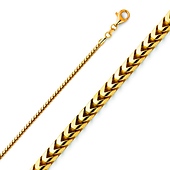 1.5mm 18K Yellow Gold Solid Franco Chain Necklace 16-30in