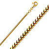 2.5mm 14K Yellow Gold Solid Franco Chain Necklace 16-30in