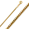2.5mm 14K Yellow Gold Franco Chain Necklace 16-30in