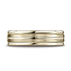 6mm Designer Ridged 14K Yellow Gold Men's Benchmark Ring Wedding Band