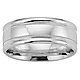 8mm 14K White Gold Flat Milgrain Wedding Band thumb 0