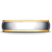6mm 14K Two Tone Gold Edge Comfort Fit Benchmark Band