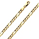 4mm 14K Yellow Gold Figaro Link Chain Necklace 18-24in thumb 0