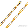 4mm 18K Yellow Gold Solid Figaro Link Chain Necklace 16-30in