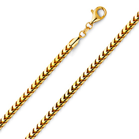 3.7mm 14K Yellow Gold Franco Chain Necklace 20-30in