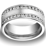 8mm 14k Satin White Gold Eternity Diamond Ring (1.50 ctw)