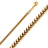 3mm 18K Yellow Gold Franco Chain Necklace 18-30in