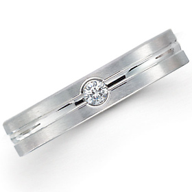 4mm Diamond Flat Comfort Fit Benchmark Promise Ring (0.06ctw)