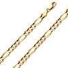 6mm 14K Yellow Gold Men's Figaro Link Chain Necklace 18-30in