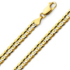 7mm 14K Yellow Gold Men's Concave Curb Cuban Link Chain Necklace 20-30in