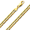 7mm 18K Yellow Gold Men's Concave Curb Cuban Link Chain Necklace 24-30in