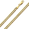 4.8mm 14K Yellow Gold Concave Curb Cuban Link Chain Necklace 18-30in