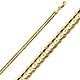 3mm 14K Yellow Gold Solid Concave Curb Cuban Link Chain Necklace 16-24in thumb 0