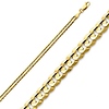 3mm 14K Yellow Gold Concave Curb Cuban Link Chain Necklace 16-24in