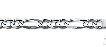 4mm 18K White Gold Solid Figaro Link Chain Necklace 16-30in