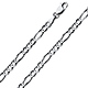 5mm 14K White Gold Figaro Link Chain Necklace 16-30in thumb 0