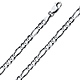 5mm 18K White Gold Figaro Link Chain Necklace 16-30in thumb 0