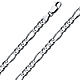 6mm 14K White Gold Men's Figaro Link Chain Necklace 20-30in thumb 0