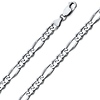 6mm 14K White Gold Men's Figaro Link Chain Necklace 20-30in