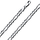 6mm 18K White Gold Men's Figaro Link Chain Necklace 20-30in thumb 0