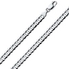 6mm 14K White Gold Men's Concave Curb Cuban Link Chain Necklace 18-30in