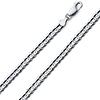 5mm 14K White Gold Men's Concave Curb Cuban Link Chain Necklace 16-30in