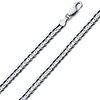 5mm 18K White Gold Men's Concave Curb Cuban Link Chain Necklace 16-30in
