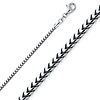 2mm 14K White Gold Solid Franco Chain Necklace 16-30in
