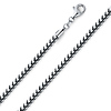 3.7mm 14K White Gold Solid Franco Chain Necklace 20-30in