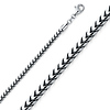 3mm 14K White Gold Solid Franco Chain Necklace 18-30in
