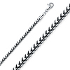 3mm 18K White Gold Franco Chain Necklace 20-30in