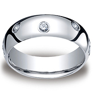 6mm Platinum Comfort-Fit Starlight Diamond Ring Wedding Band 0.32ctw