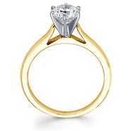 Two tone solitaire engagement rings
