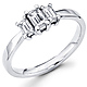 Three Stone Emerald Cut Diamond Engagement Ring 0.52 ctw thumb 0