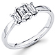 Three Stone Emerald Cut Diamond Engagement Ring 0.52 ctw | GoldenMine.com