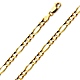 4mm 14K Yellow Gold Figaro Link Chain Bracelet 7.5in thumb 0