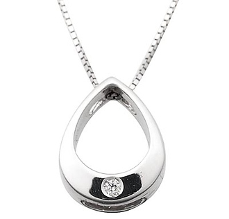 Diamond Teardrop Pendant Necklace