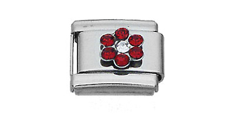 Flower Blue CZ Italian Charm