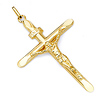 Large Tapered Crucifix Pendant in 14K Yellow Gold - Classic