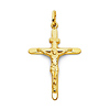 Medium Tapered Crucifix Pendant in 14K Yellow Gold - Classic