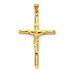 Extra-Large Rod Crucifix Pendant in 14K Yellow Gold - Classic thumb 0