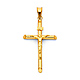 Medium Rod Crucifix Pendant in 14K Yellow Gold - Classic thumb 0