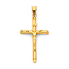 Medium Rod Crucifix Pendant in 14K Yellow Gold - Classic