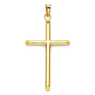 Extra Large Rod Cross Pendant in 14K Yellow Gold - Classic